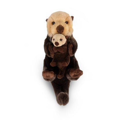ANIMIGOS MONDE DE LA NATURE LOUTRE COUCHÉE AVEC BÉBÉ