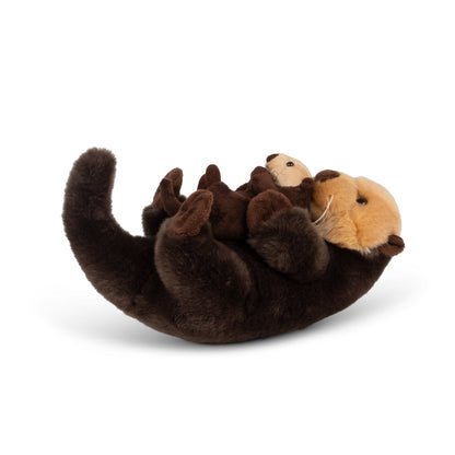 ANIMIGOS MONDE DE LA NATURE LOUTRE COUCHÉE AVEC BÉBÉ
