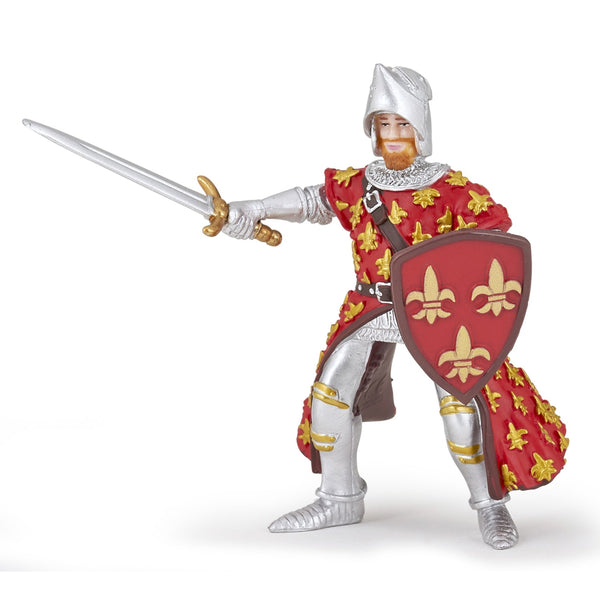 Figurine Prince Philippe rouge Papo - personnage médiéval