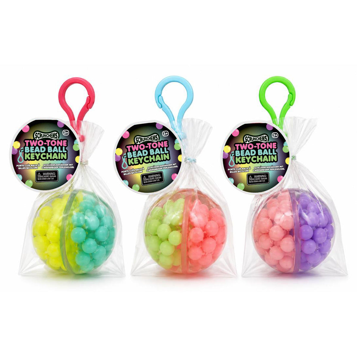 Scrunchems Porte-Clés Bead Ball Bicolore – Modèle Assorti