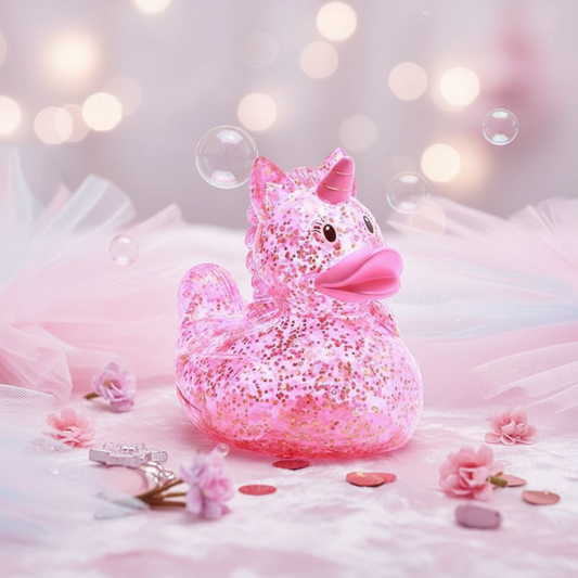 Glittery Pink Unicorn Duck