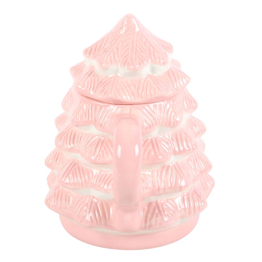 Pink Christmas tree shaped mug