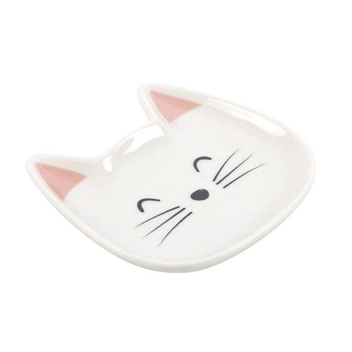 White Cat Face Trinket Dish
