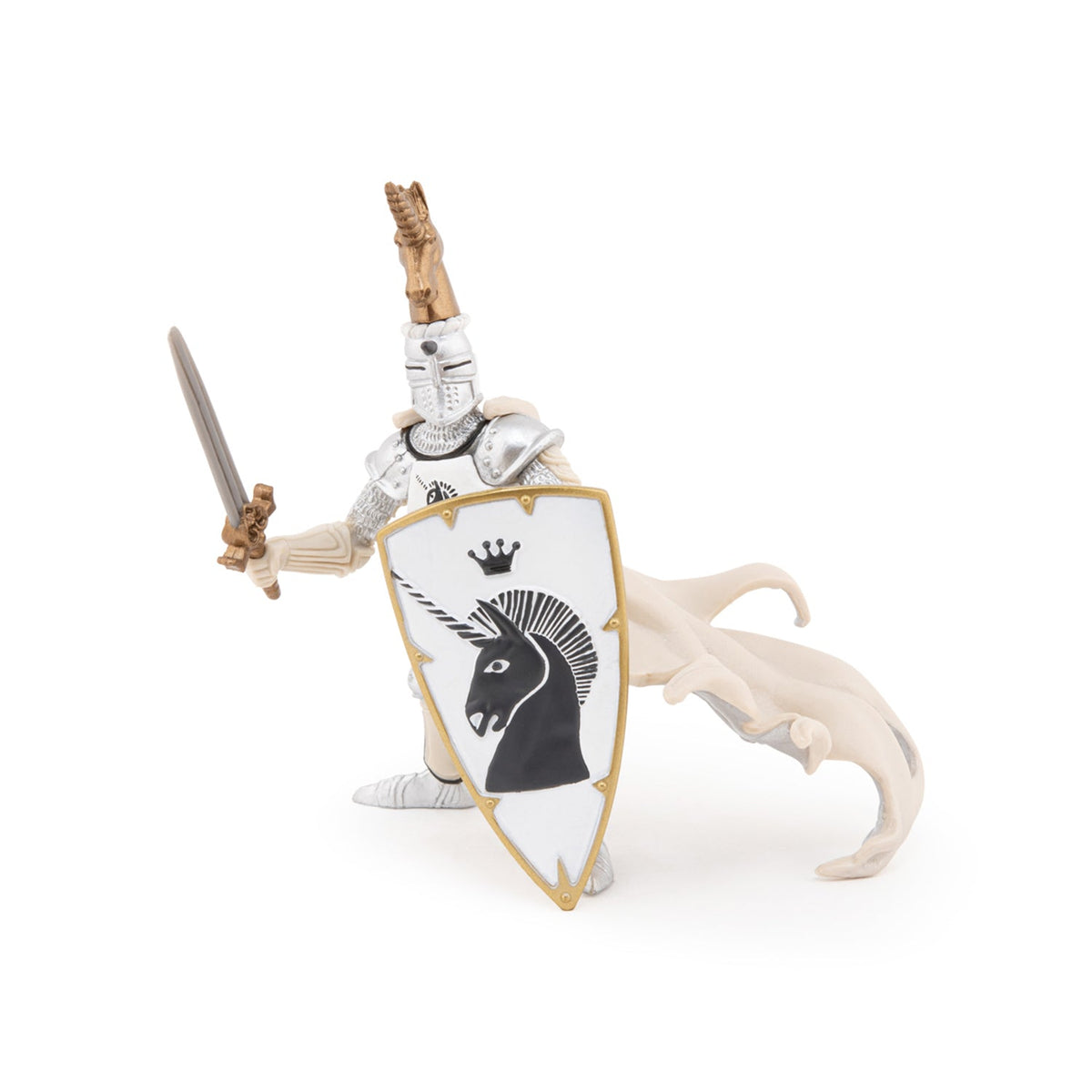 Unicorn crest weapons master figurine