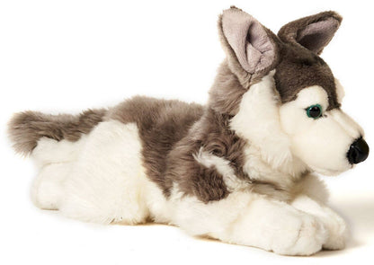 Peluche Husky gris couché Uni Toys