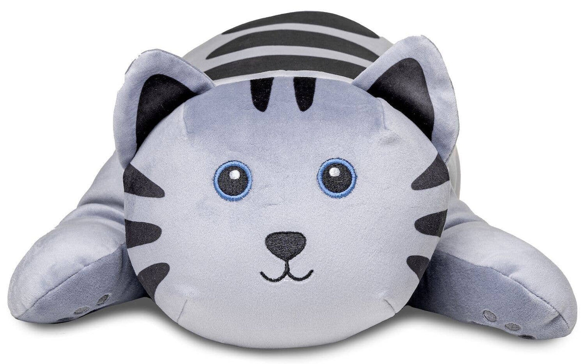 Coussin peluche chat gris ultra uni