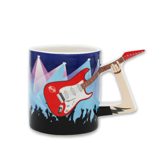 Rock mug with electric guitar