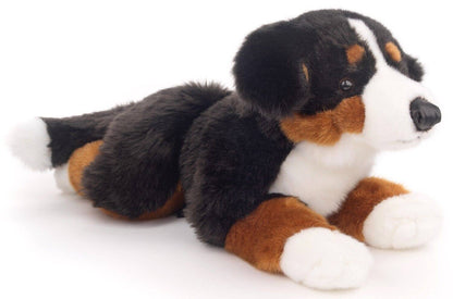 Bernese Mountain Dog plush toy, lying down
