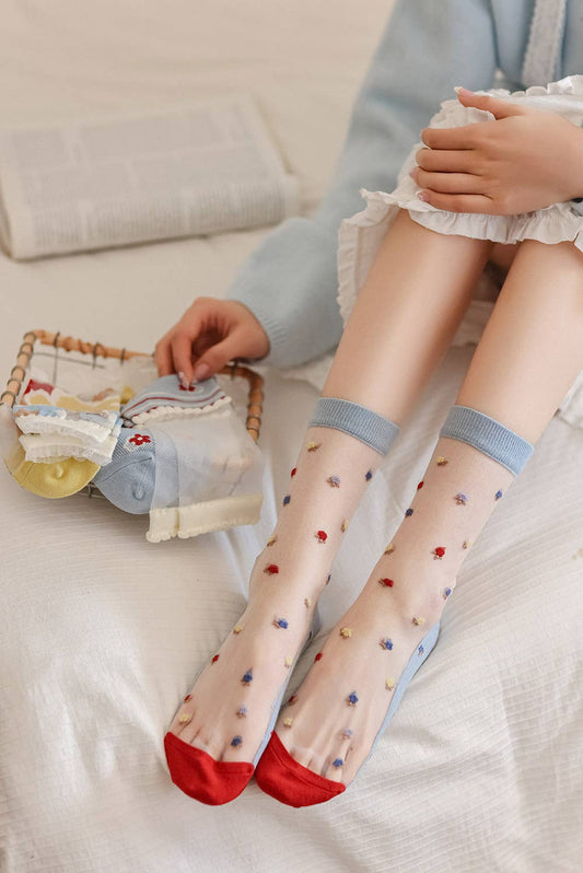 Sheer Floral Socks