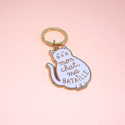 Porte-Clés "Mon Chat, Ma Bataille"