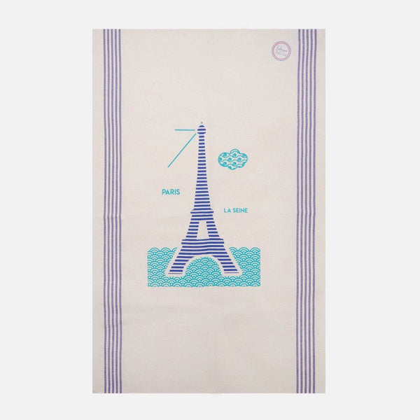 Torchon La Seine à Paris Turquoise