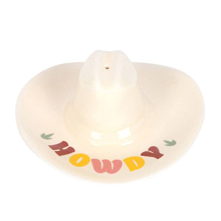 "Howdy" Cowboy Hat Ceramic Incense Burner