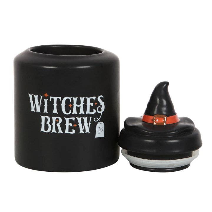 Boîte à thé d'Halloween en céramique Witches Brew