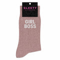 Chaussettes à Paillettes Girl Boss Rose Gold