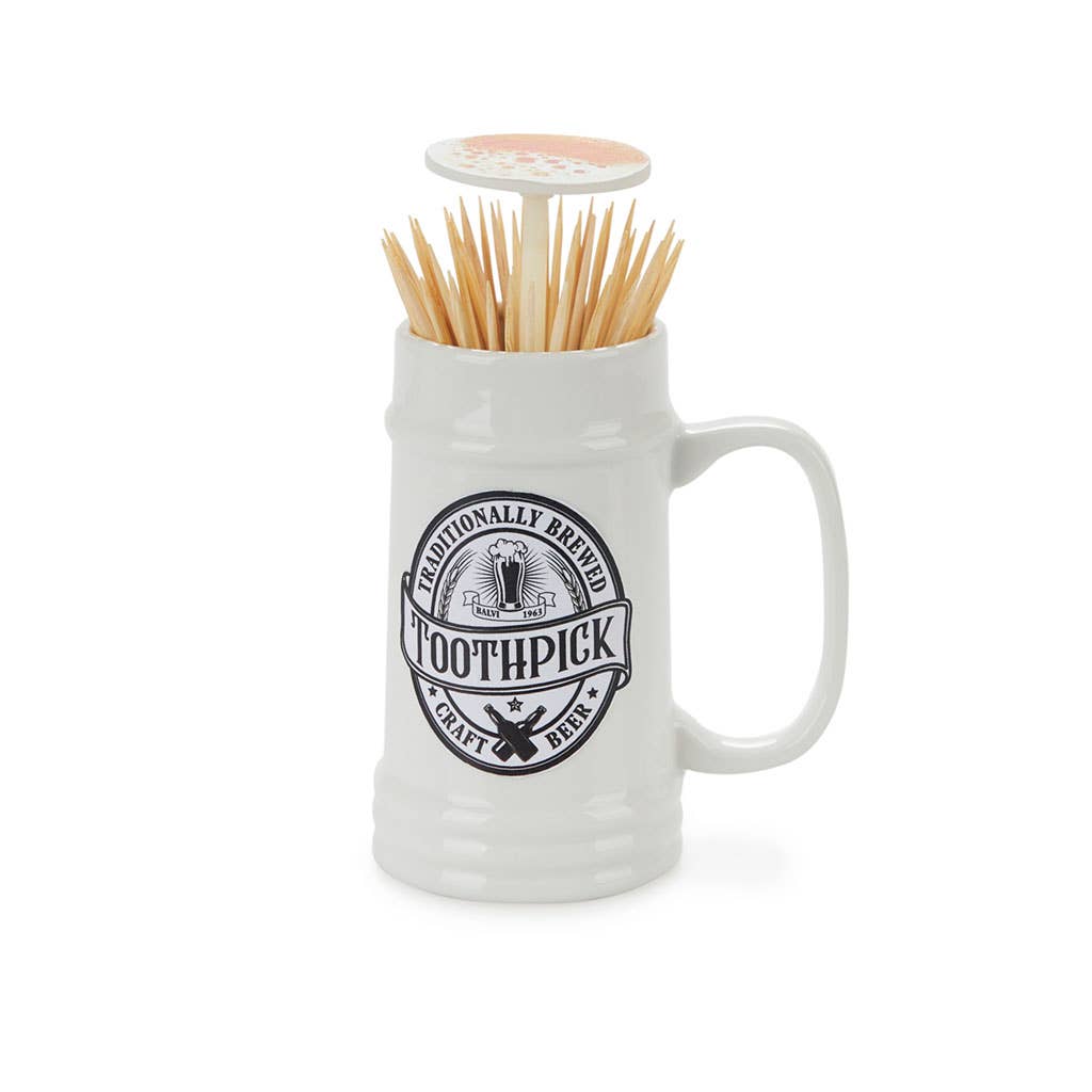 Toothpick holder, Pilsen, white, ceramic