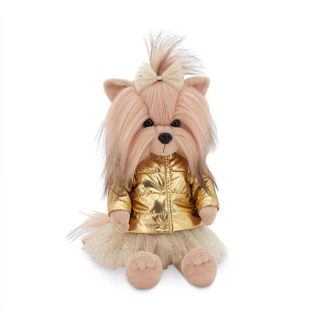 Poupée chien Lucky Yoyo : Veste Dorée-38cm