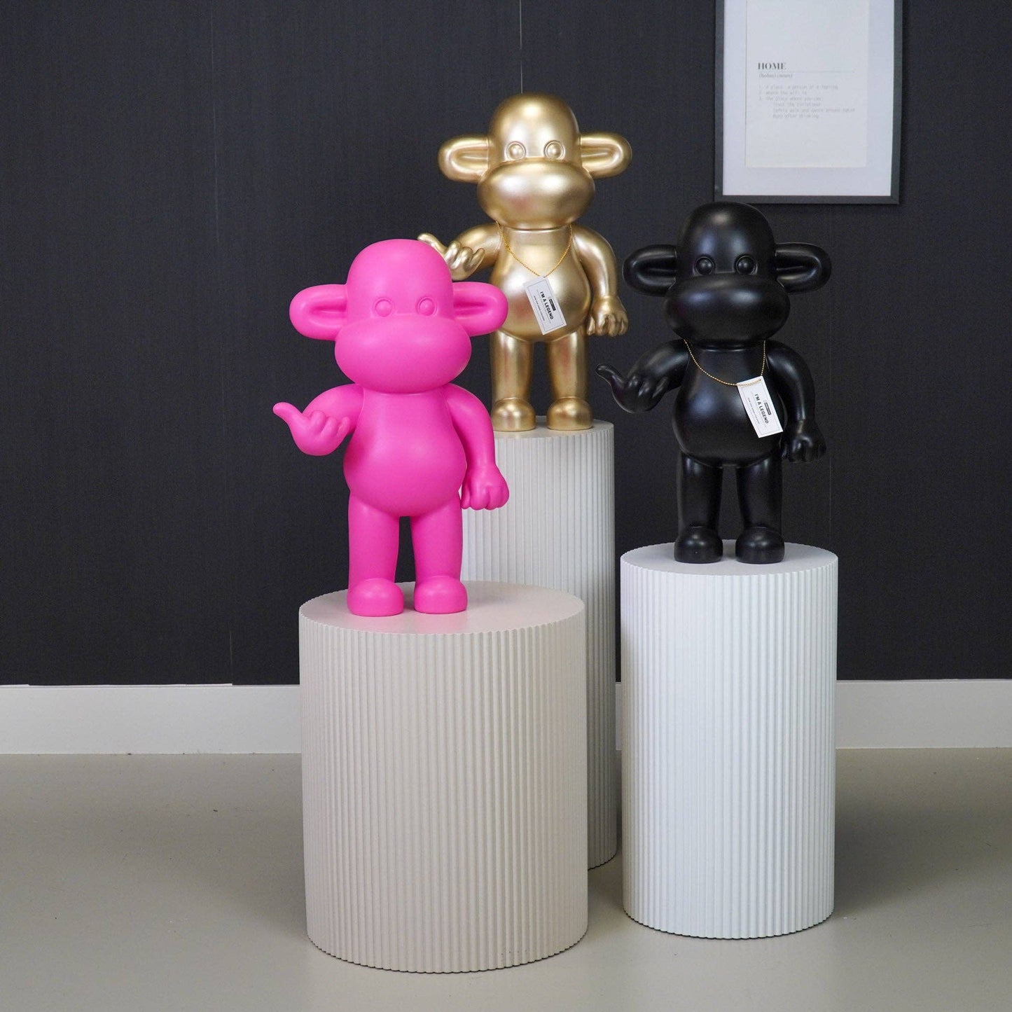 Ornement - Figurine Singe Hang Loose 'La Légende' - Polyrésine - Or - 33x21x50cm