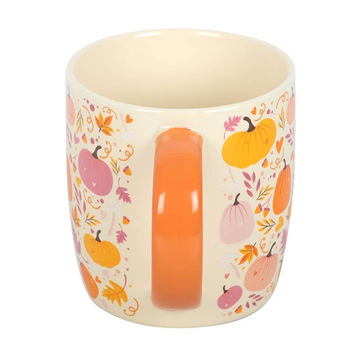 Mug d'automne à motif de citrouilles roses et orange