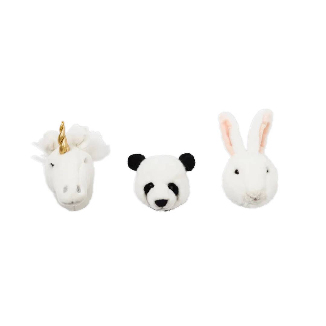 Mini Plush Animal Head Wall Decoration: Gift Set