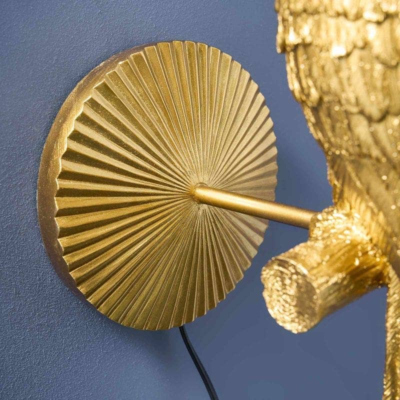 Percy Parrot Wall Sconce, Gold/Turquoise