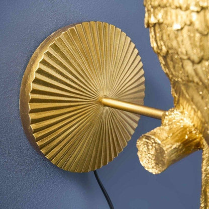 Percy Parrot Wall Sconce, Gold/Turquoise