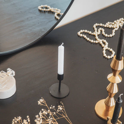 Bougeoir - Basique - Métal - Noir - 8x8x10cm
