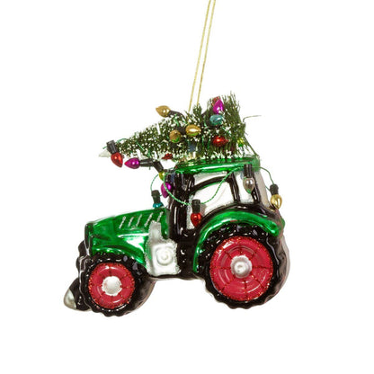 Green Christmas Tractor Bauble