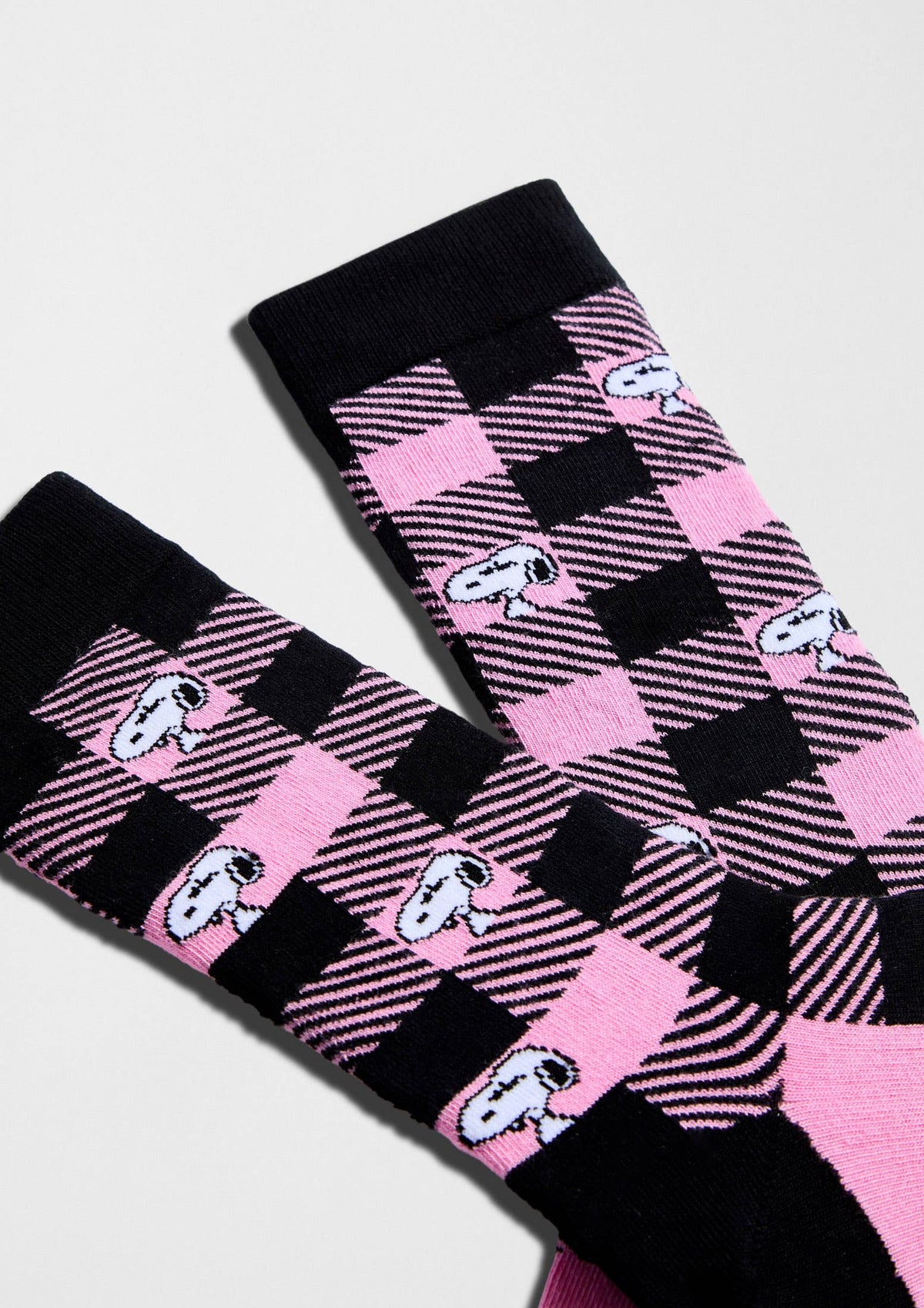 BeSnoopy Tartan Rose - Chaussettes 100 % coton biologique