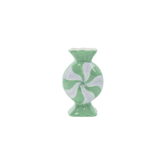 Flower vase - Caramel candy - Ceramic - Lilac/Mint - 12x6.5x20cm