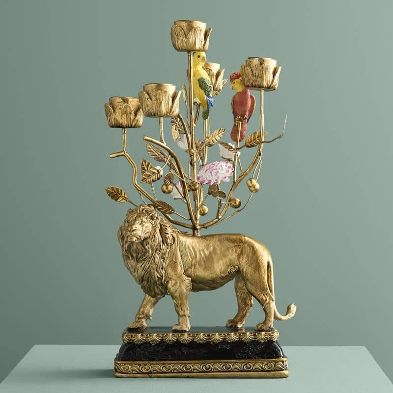 Lion Chandelier, Poly/Metal, 20 x 15 x 37 cm