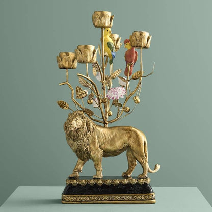 Lion Chandelier, Poly/Metal, 20 x 15 x 37 cm