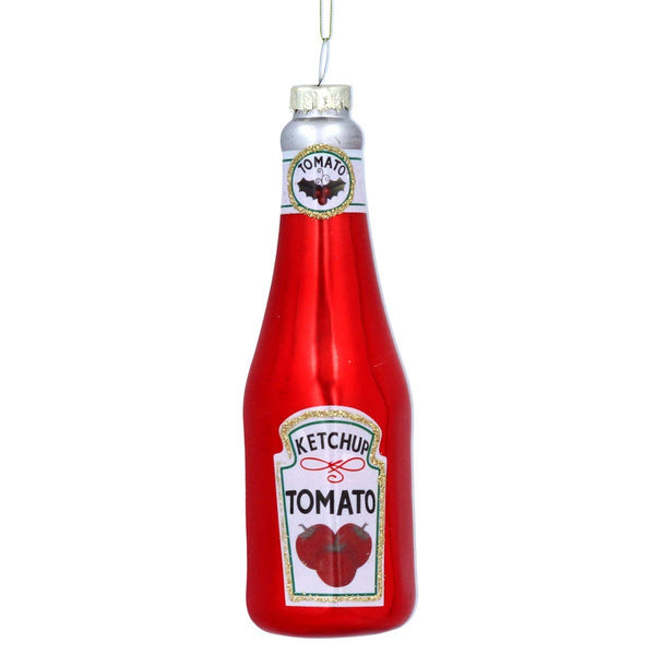 Glass Christmas Bauble Ketchup Bottle