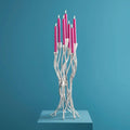 Chandelier Roots Argent, Aluminium, 25 x 22 x 63,5 cm