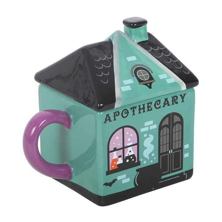 Tasse à couvercle Halloween de boutique d'apothicaire