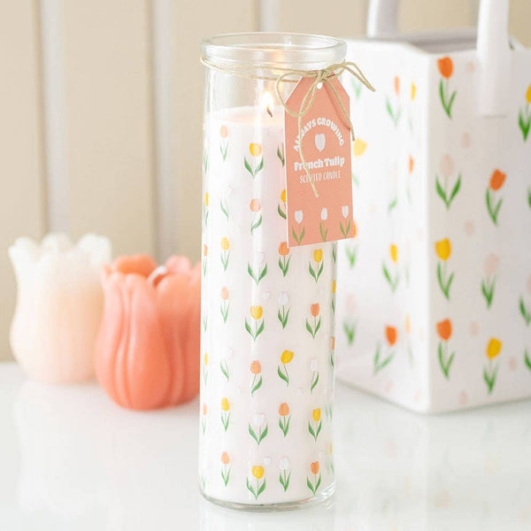 Tulip Tube Candle, Printed French Tulip, Mother's Day