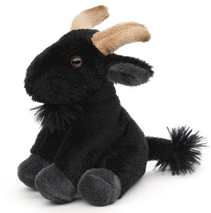 Peluche chèvre de montagne (noir) - 14 cm (longueur) - jouet en peluche