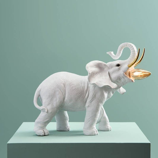 Lampe de table Éléphant Dumbo Blanc/Or