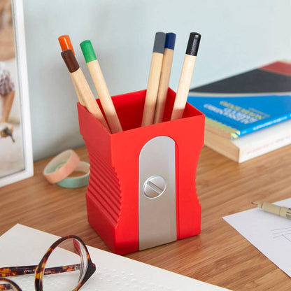 Pencil holder Red pencil sharpener
