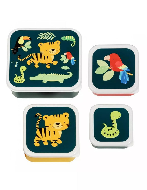 Pack of 4 Snack and Lunch Boxes - Tiger