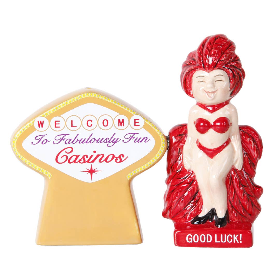 Casino Fun Ceramic Salt and Pepper Shaker Set