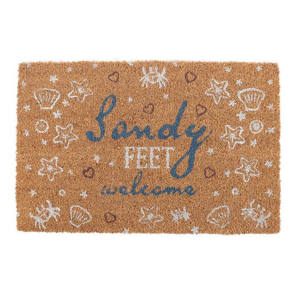 "Natural Sandy Feet Welcome" Beach Doormat