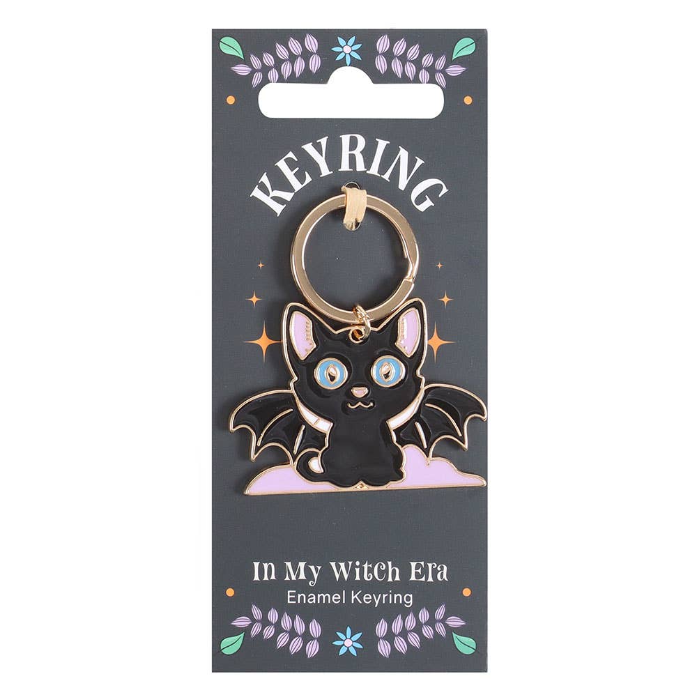 Gothic Bat Cat Keychain