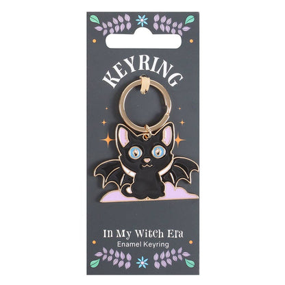 Gothic Bat Cat Keychain