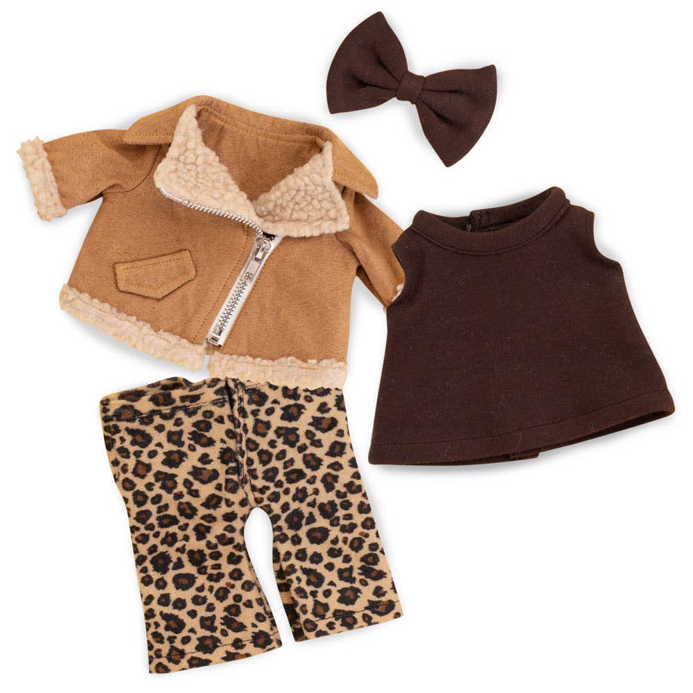 Set di abbigliamento: abito con stampa leopardata
