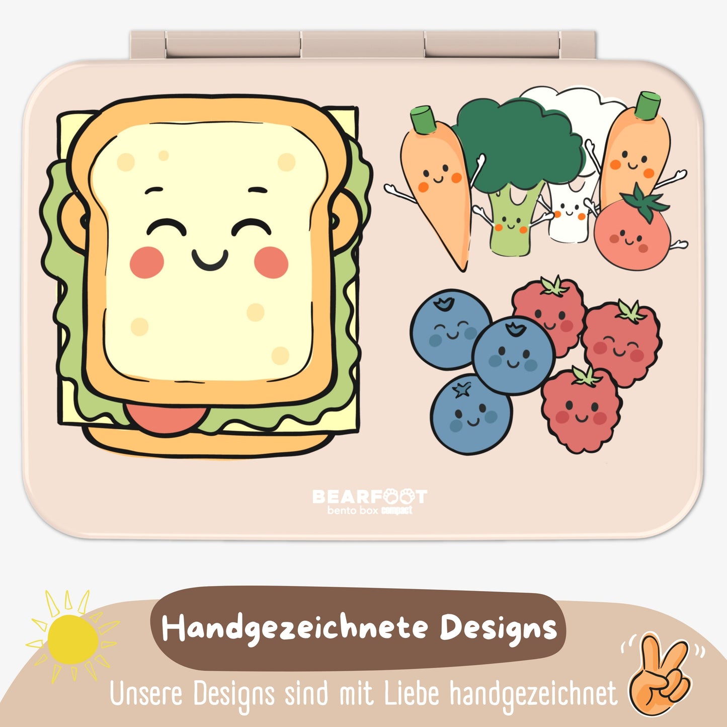 Lunch Box with Compartments, Lightweight & Leakproof -Sandwich Brown