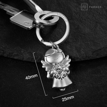 Guardian angel "star" keychain - lucky angel with snowflake - lucky angel charm