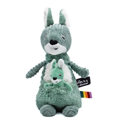 Peluche kangourou Allezou maman et son bébé vert – Les Ptipotos