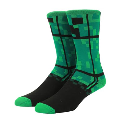 Chaussettes Minecraft Creepers vertes pour homme