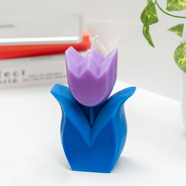 Bougie Tulipe Bleue Helio Ferretti Vue 2