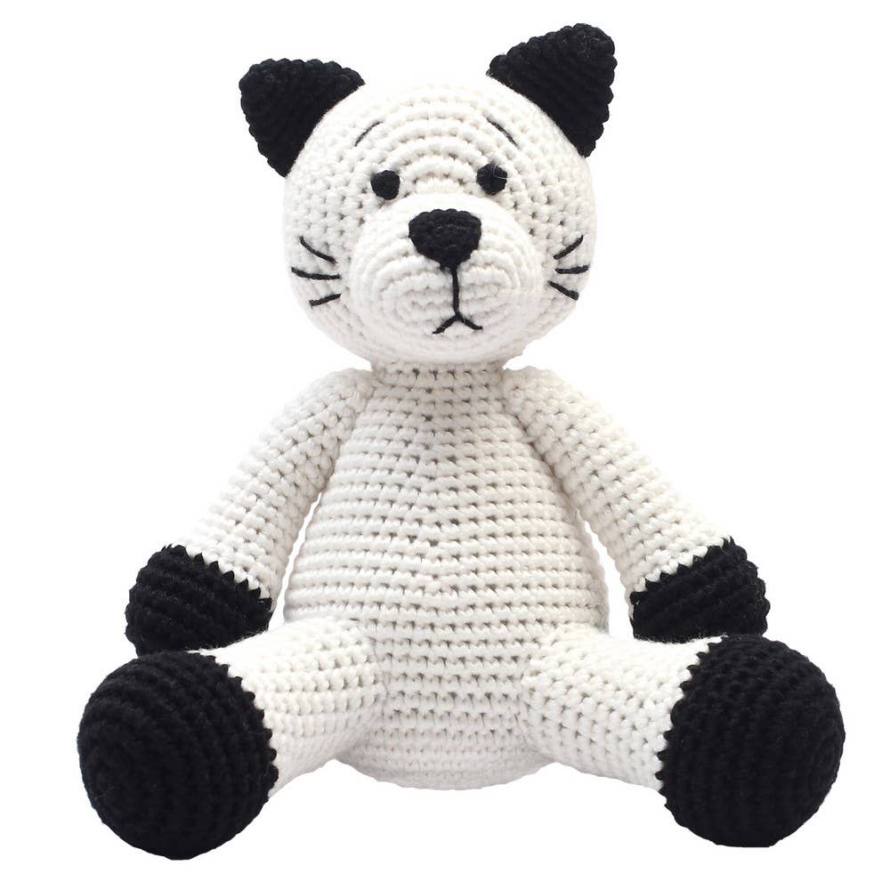 Peluche XL en Crochet - Chat blanc